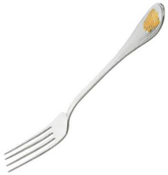 Серебряная десертная вилка «Отечество» с золочением