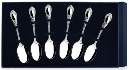 Серебряный чайный набор "Фамильный" на 6 персон (6 предметов)