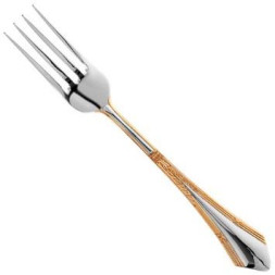 Серебряная десертная вилка «Элегант» с золочением