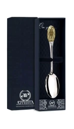 Серебряная чайная ложка «Знак Зодиака Близнецы» с золочением