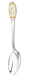 Серебряная чайная ложка с логотипом «Е» с золочением