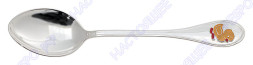 Серебряная детская ложка «Цыпленок» с эмалью