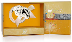 Серебряная погремушка «Буренка» на кольце