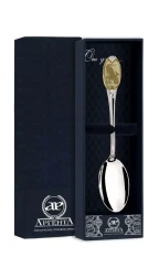 Серебряная чайная ложка «Знак Зодиака Козерог» с золочением