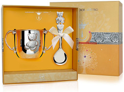 Набор детского серебра с поильником «Мишка»