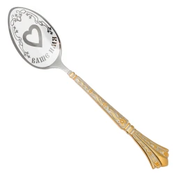 Серебряная чайная именная ложка «Эмилия» с сердцем
