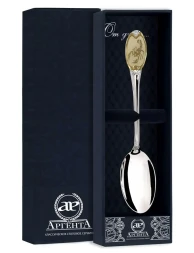 Серебряная чайная ложка «Знак Зодиака Скорпион» с золочением