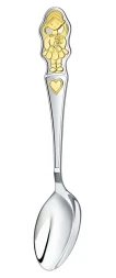 Серебряная детская ложка «Девочка» с золочением