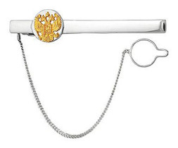 Серебряный зажим для галстука с золочением