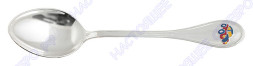 Серебряная детская ложка «Машинка» с эмалью