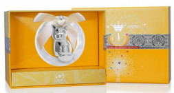 Серебряная погремушка «Котик» на кольце