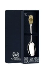 Серебряная чайная ложка «Знак Зодиака Телец» с золочением