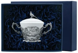 Серебряная сахарница с крышкой «Королевская охота»