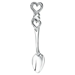 Серебряная кофейная ложка «Сердечко» с чернением