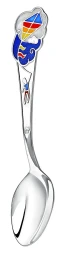 Серебряная детская ложка «Авиатор» с эмалью