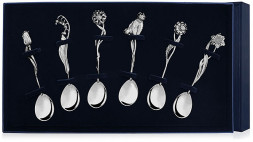 Набор серебряных чайных ложек «Цветы России»