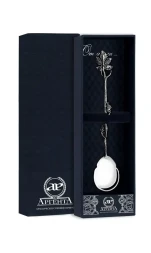 Серебряная чайная ложка «Виноград» с чернением