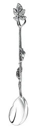 Серебряная чайная ложка «Виноград» с чернением