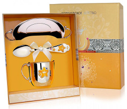 Набор детского серебра «Звезда» с кружкой для мальчика