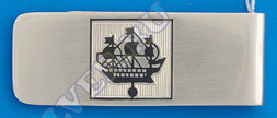 Серебряный зажим для денег «Санкт-Петербург» с чернением