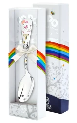 Серебряная детская ложка «Зодиак-Овен» с золочением и эмалью