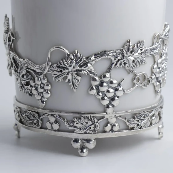 514ЧШ03801 Серебряная чайная чашка «Виноград»