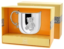 Серебряная детская кружка «Мишка»
