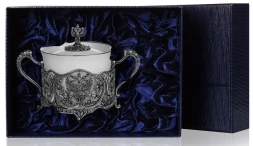 Серебряная сахарница «Герб» с чернением