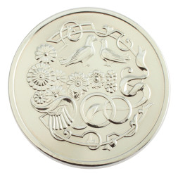 Серебряная монета «Жемчужная свадьба 30 лет» с золочением