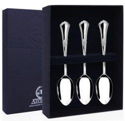 Серебряный чайный набор "Фаворит" на 3 персоны (3 предмета)