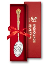 Серебряная чайная именная ложка «Феликс» с крестом