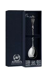 Серебряная чайная ложка «Витая» с чернением