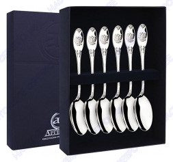 Серебряный чайный набор «Единство» на 6 персон (6 предметов)