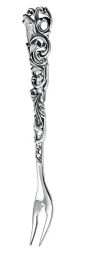 Серебряная вилка для лимона «Охотничья» с чернением