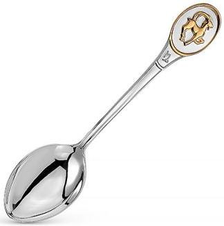 Серебряная чайная ложка «Знак Зодиака Козерог» с золочением