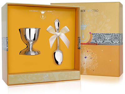 РИ01НБ13801 Набор детского серебра для завтрака «Престиж» из 2 предметов