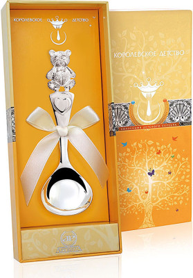 289ЛЖ03001 Серебряная детская ложка «Мишутка»